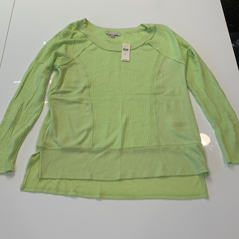 Eri and Ali neon green sweater